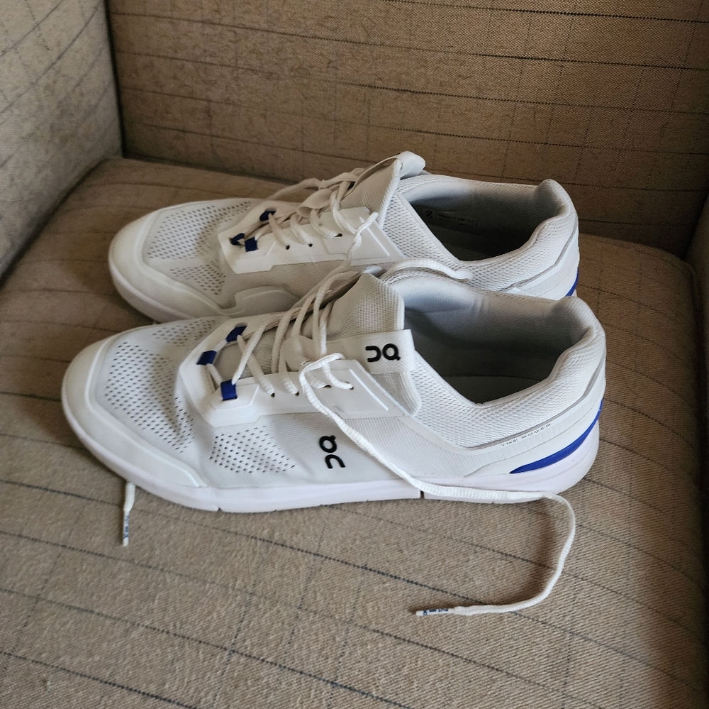 On Running Men's White and Blue Sneakers